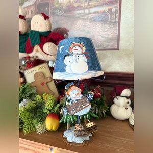 1990’s Home Interiors Festive Snowman Holiday Tea light Lamp